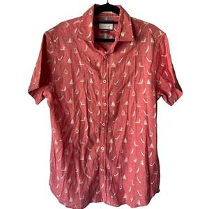 Denim & Flower Ricky Singh Mens Sailboat‎ Print Short Sleeve Shirt